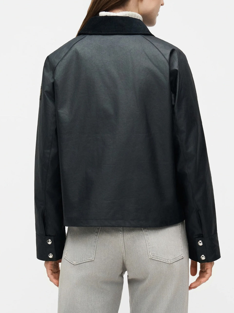 giubbino a trapezio cerato CYAN BLACK BELSTAFF