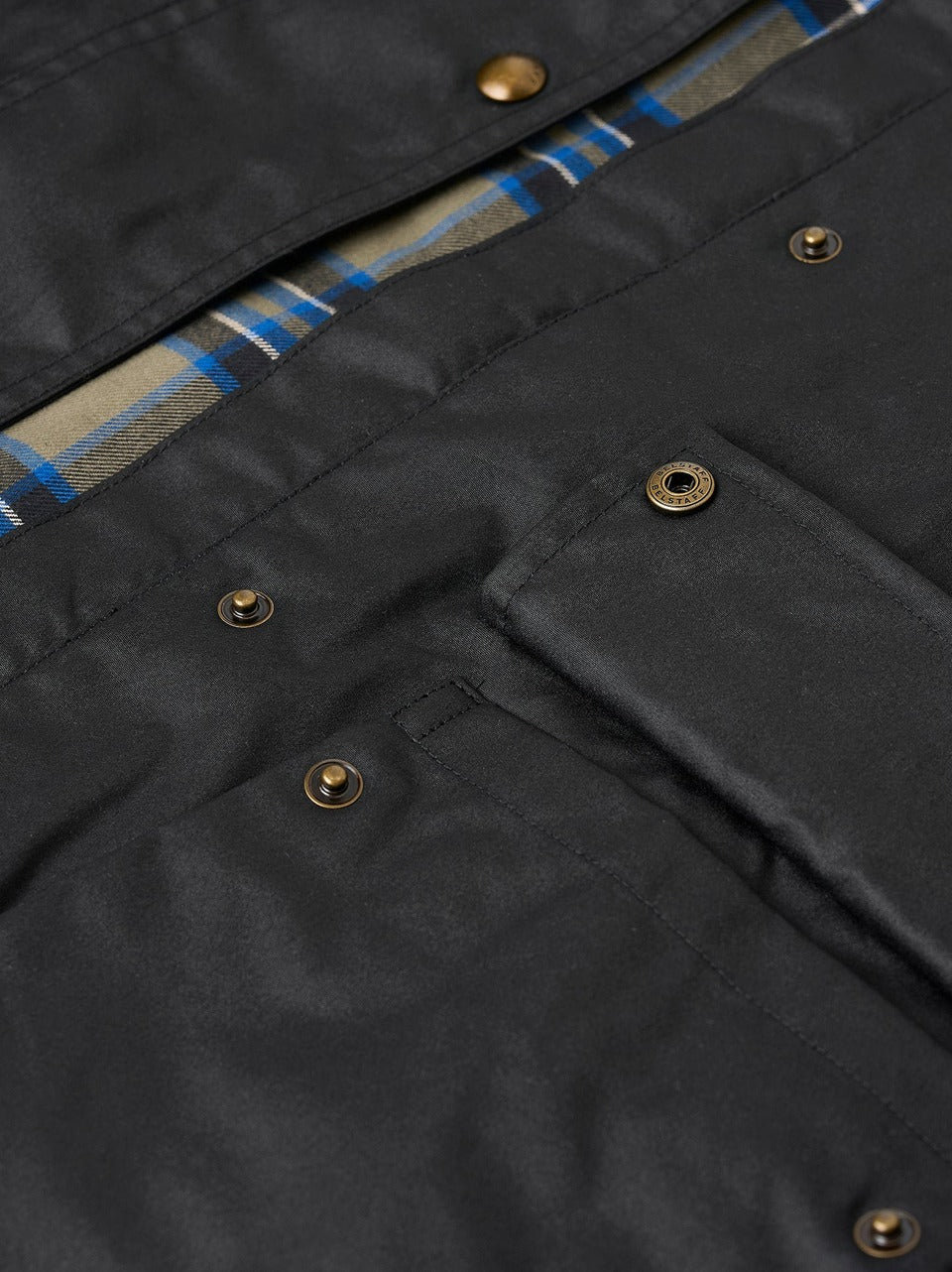 giubbino a trapezio cerato CYAN BLACK BELSTAFF