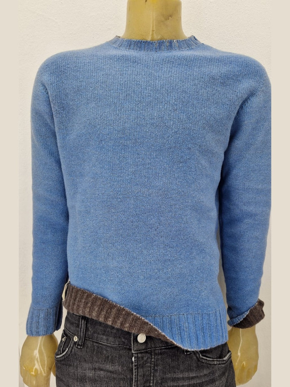 maglia reversibile tintura croce BRADLEY MORO CIELO BOB
