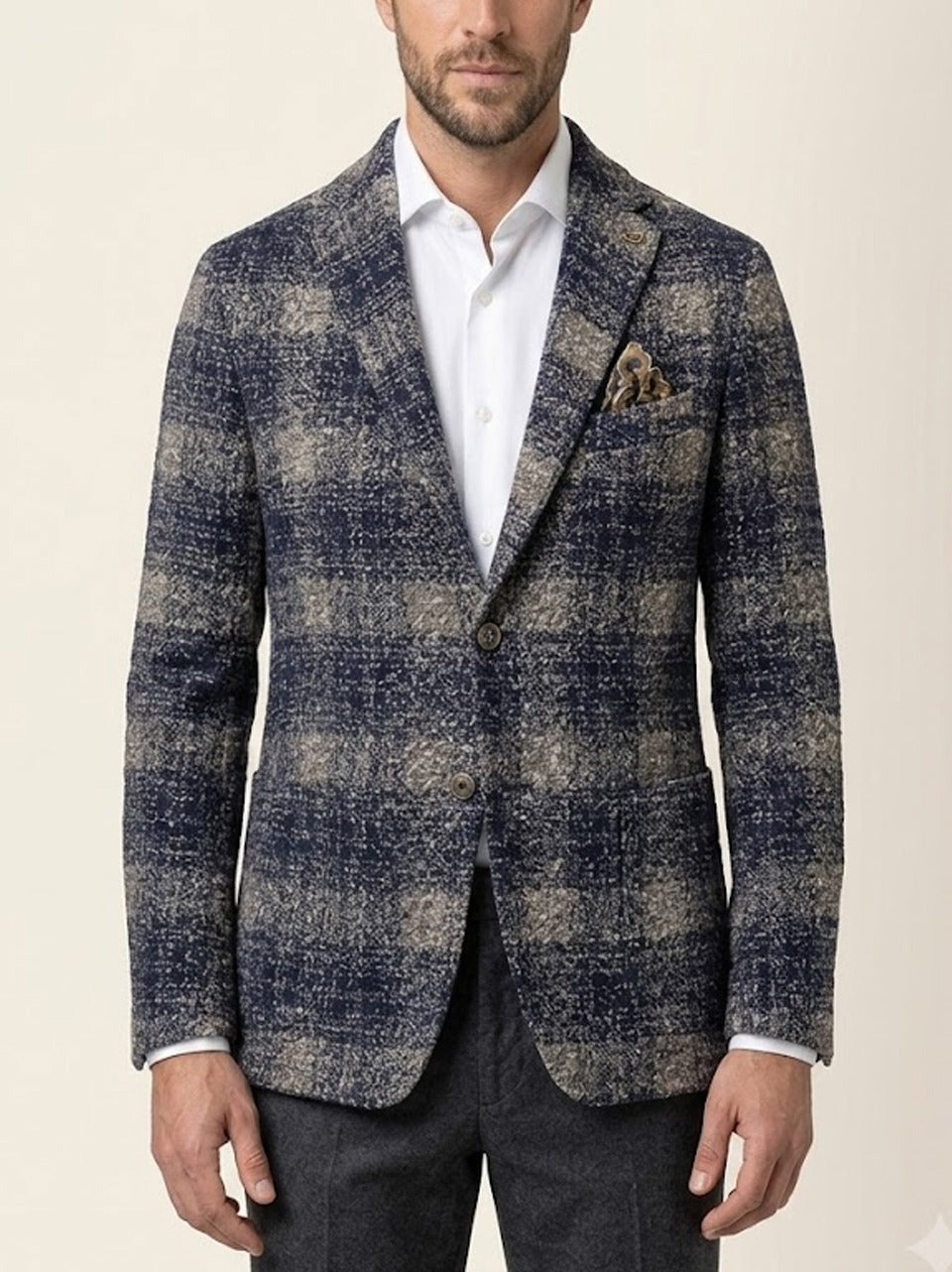 giacca check boucle MARDEN 467 TORTORA BOB