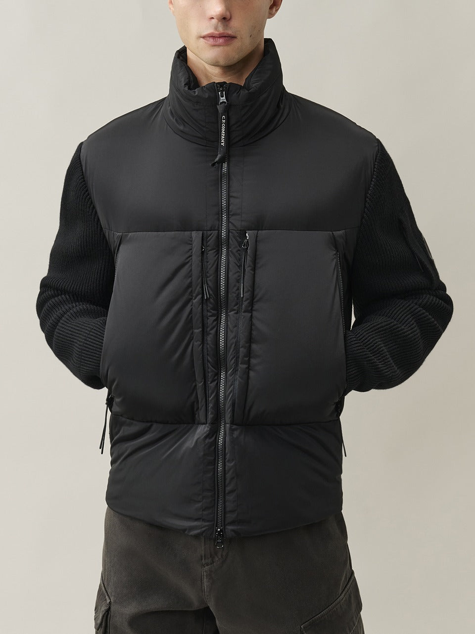 giubbotto merino wool hibryd KN051A 006390M 999 C.P COMPANY