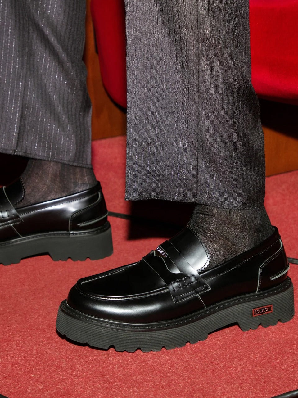 mocassino con passante con penny CLM3635 BLACK CULT