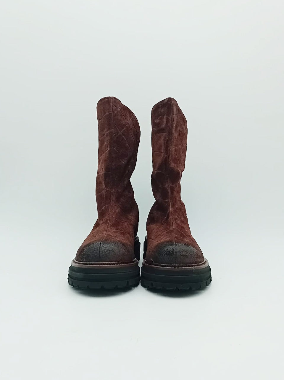 stivaletto suola track con zip posteriore B258 CROCSTESTA DI MORO MAT:20
