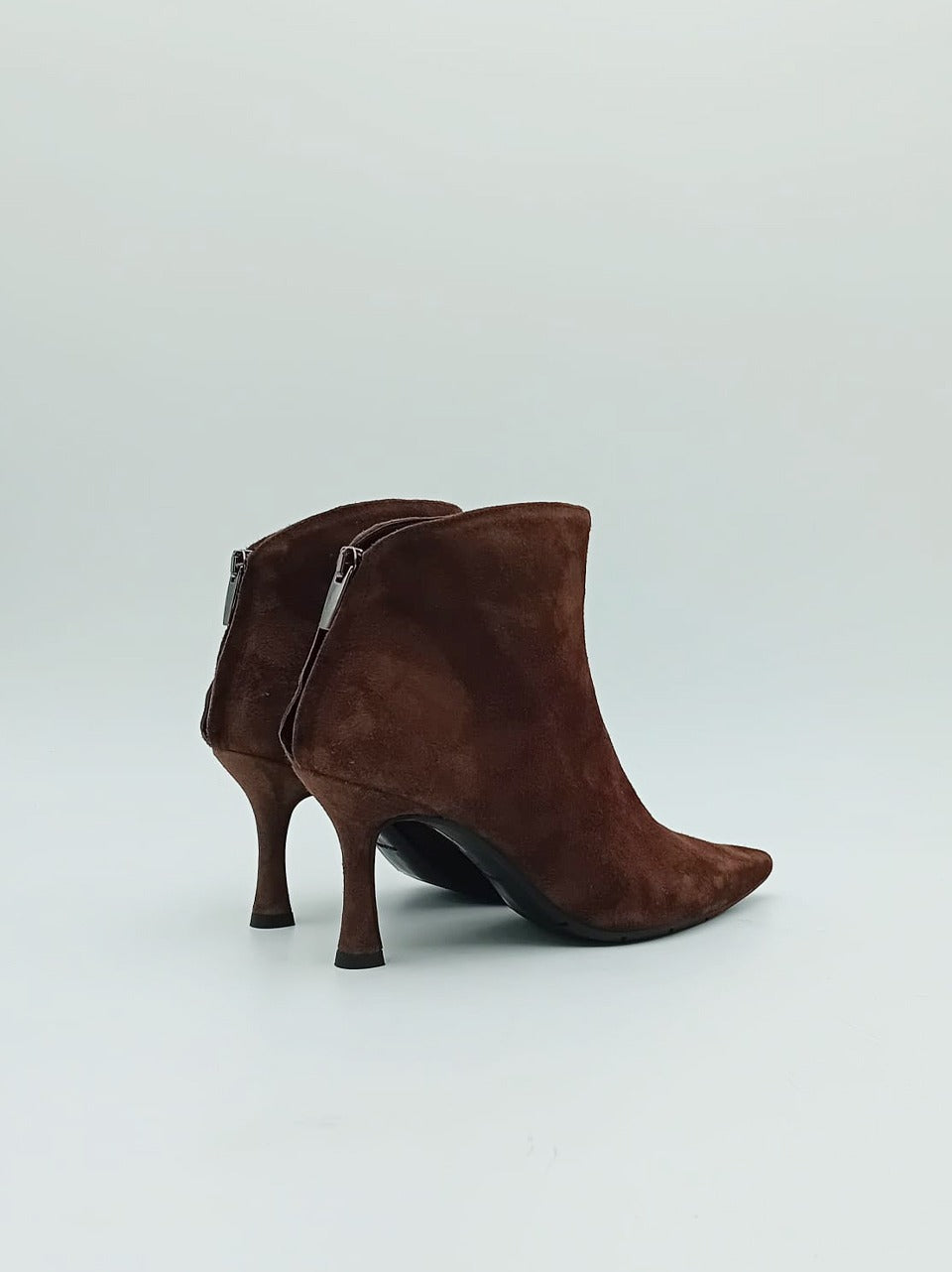 stivaletto con zip posteriore tacco h 70mm MM400 EBANO MATTEO PITTI