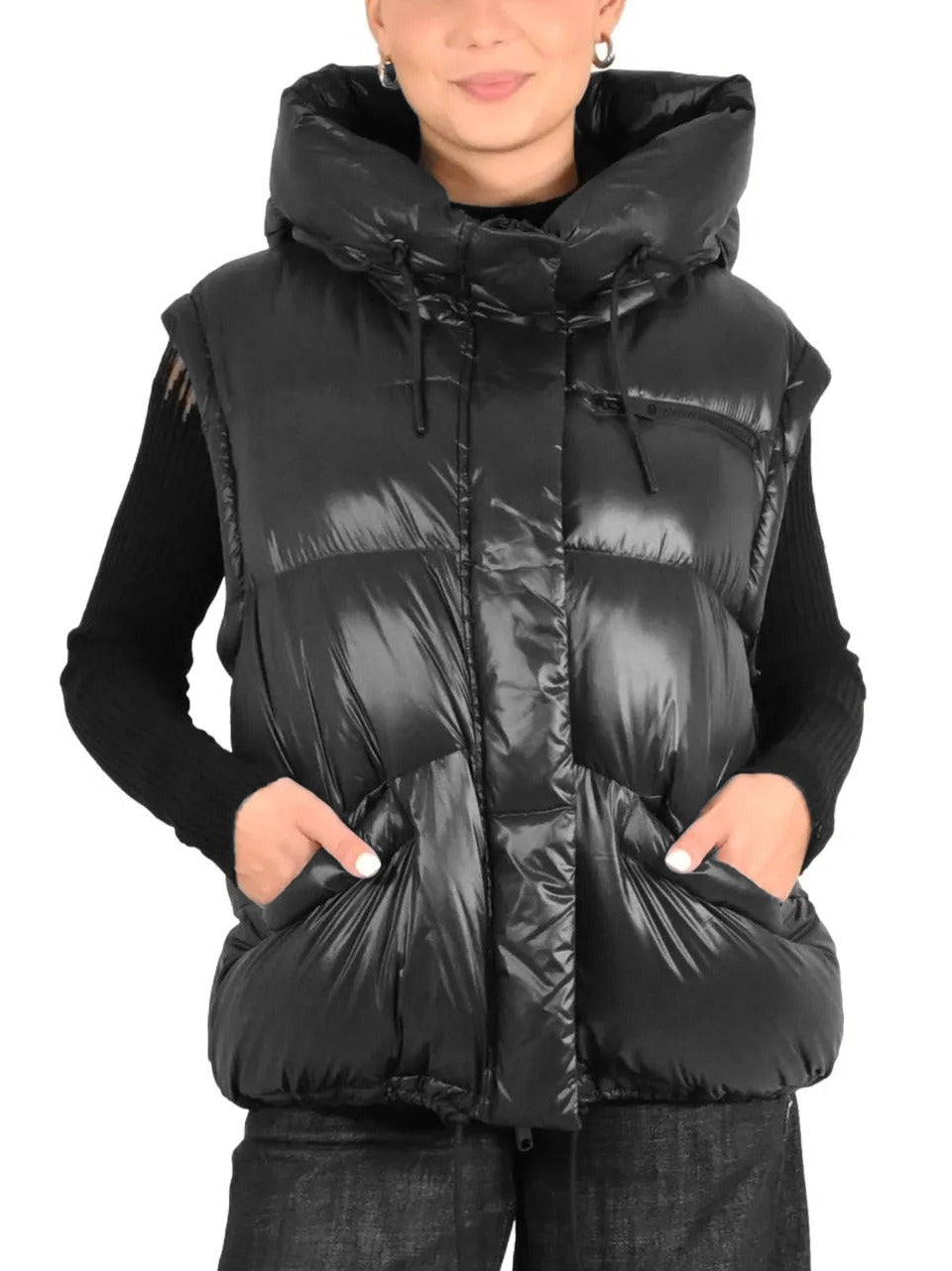 piumino a trapezio con cappuccio FW67915 N MONTEREGGI