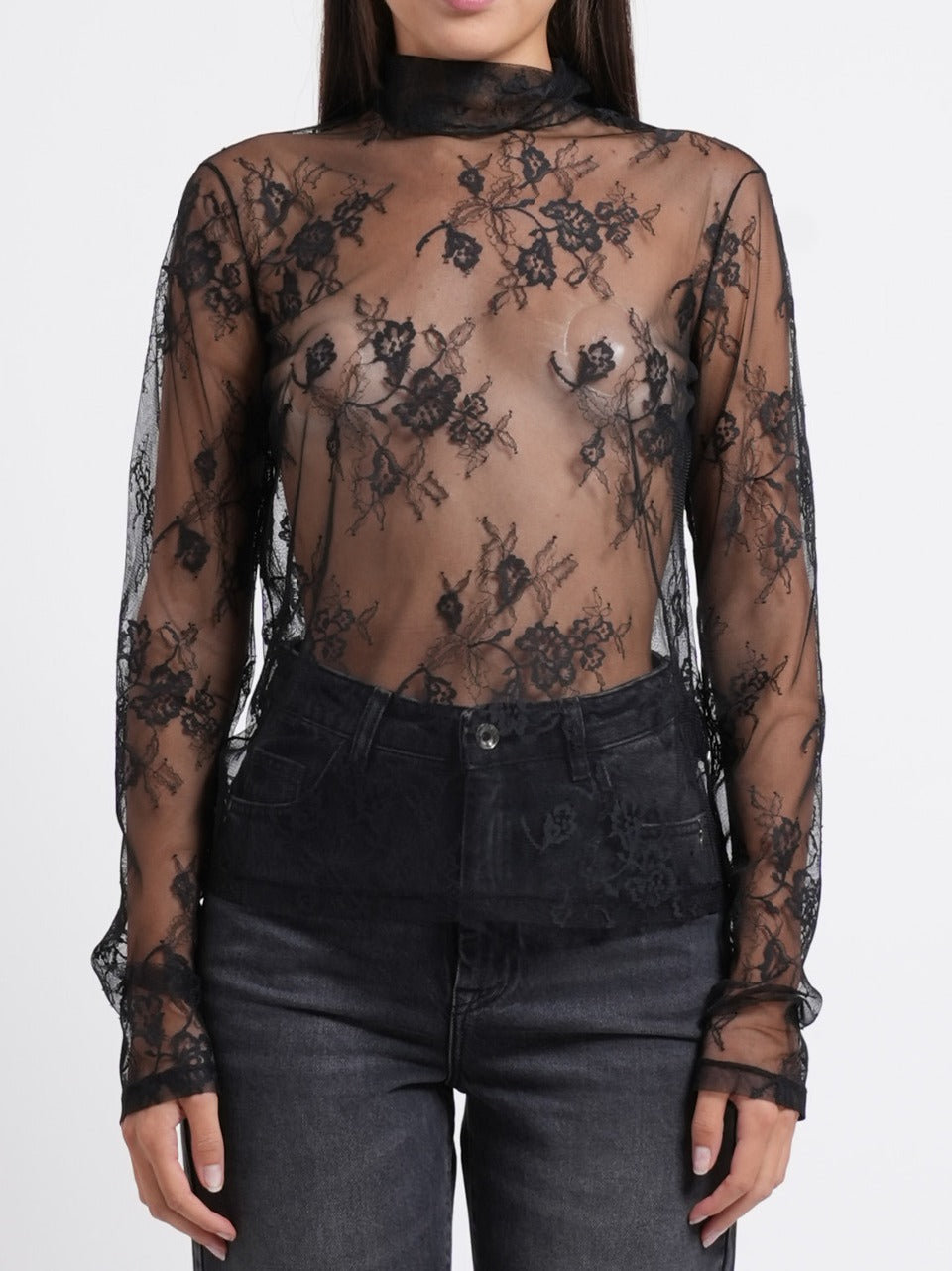 blusa in pizzo collo alto 8M0349 J0050 K103 Patrizia pepe