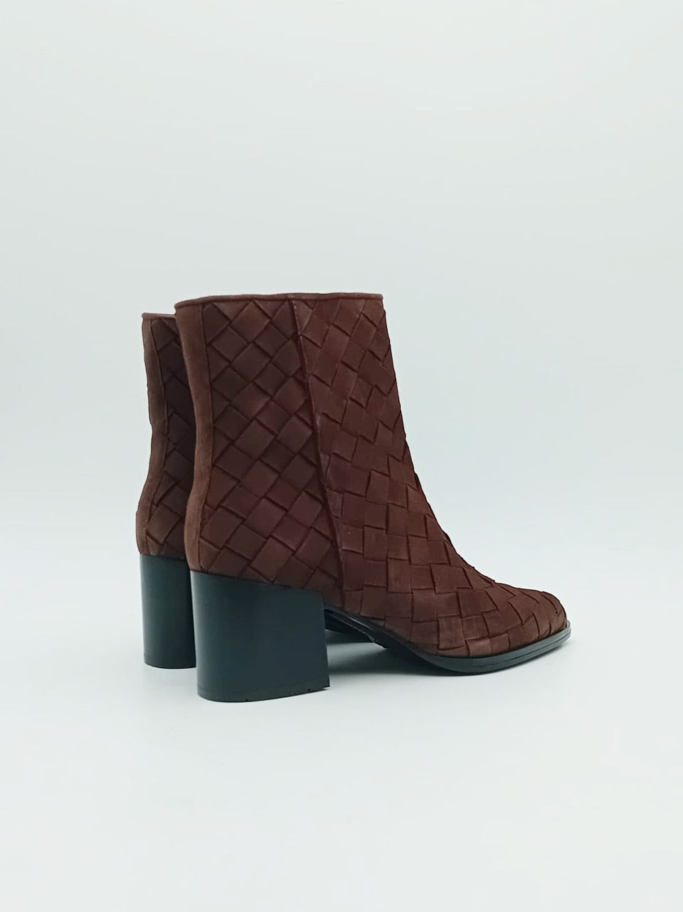 stivaletto intrecciato tacco 70 mm con zip interna 12241 NERO PONS QUINTANA