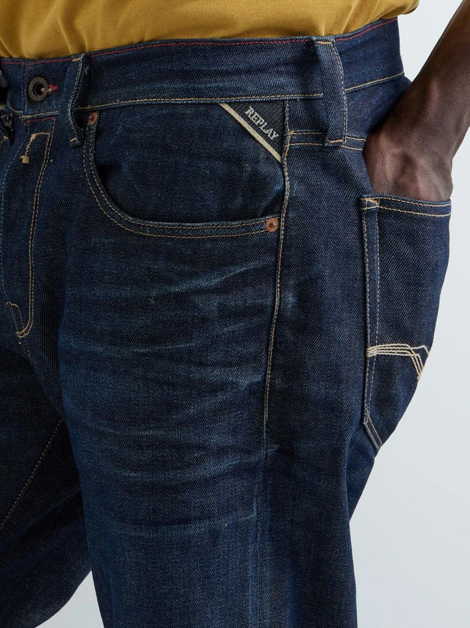 denim slim 3d crincle scuro DERYK 79526A DENIM replay