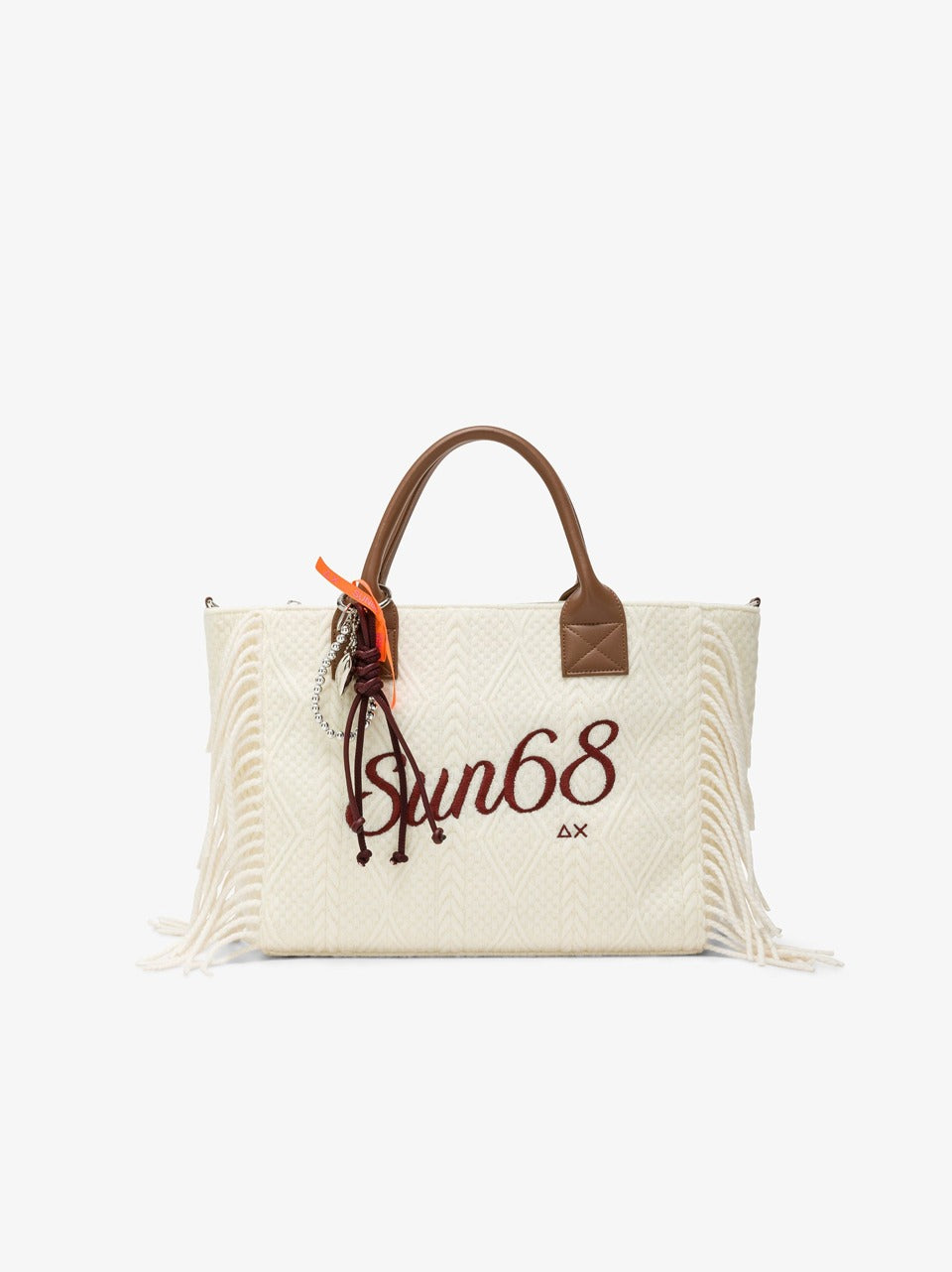 borsa shopper con frange W46213 PANNA SUN 68