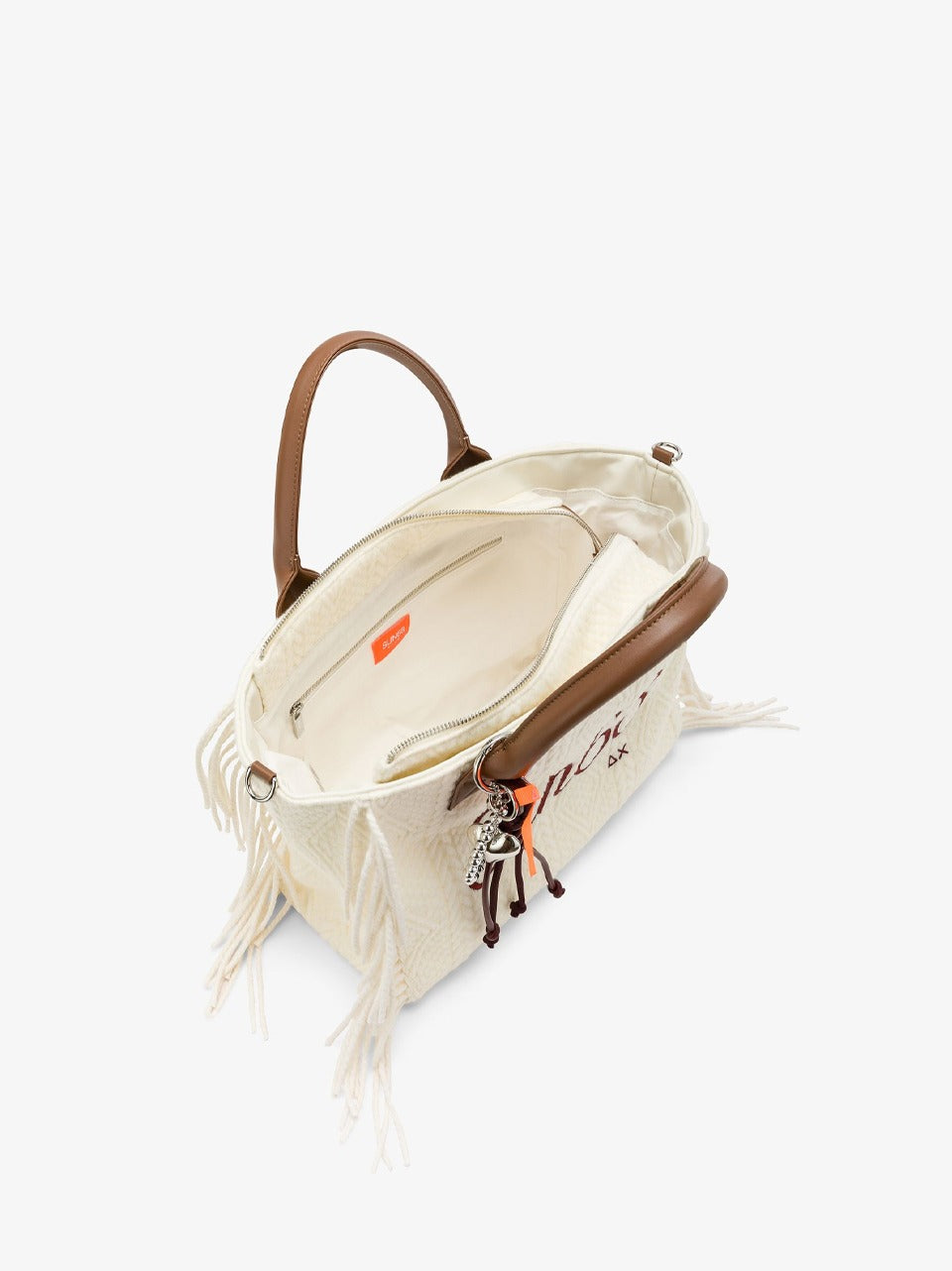 borsa shopper con frange W46213 PANNA SUN 68