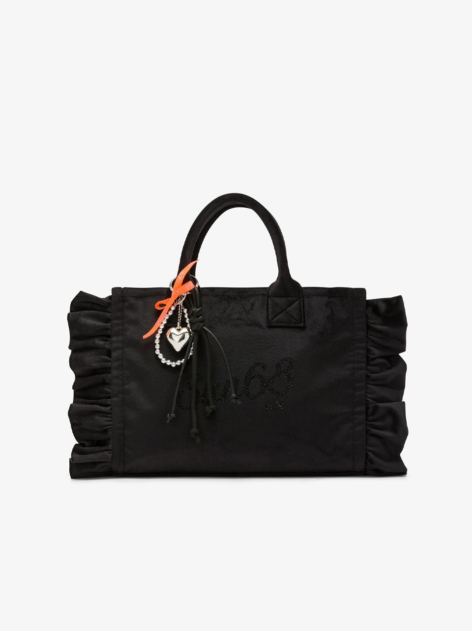 borsa shopper con rouches W46217 NERO SUN 68