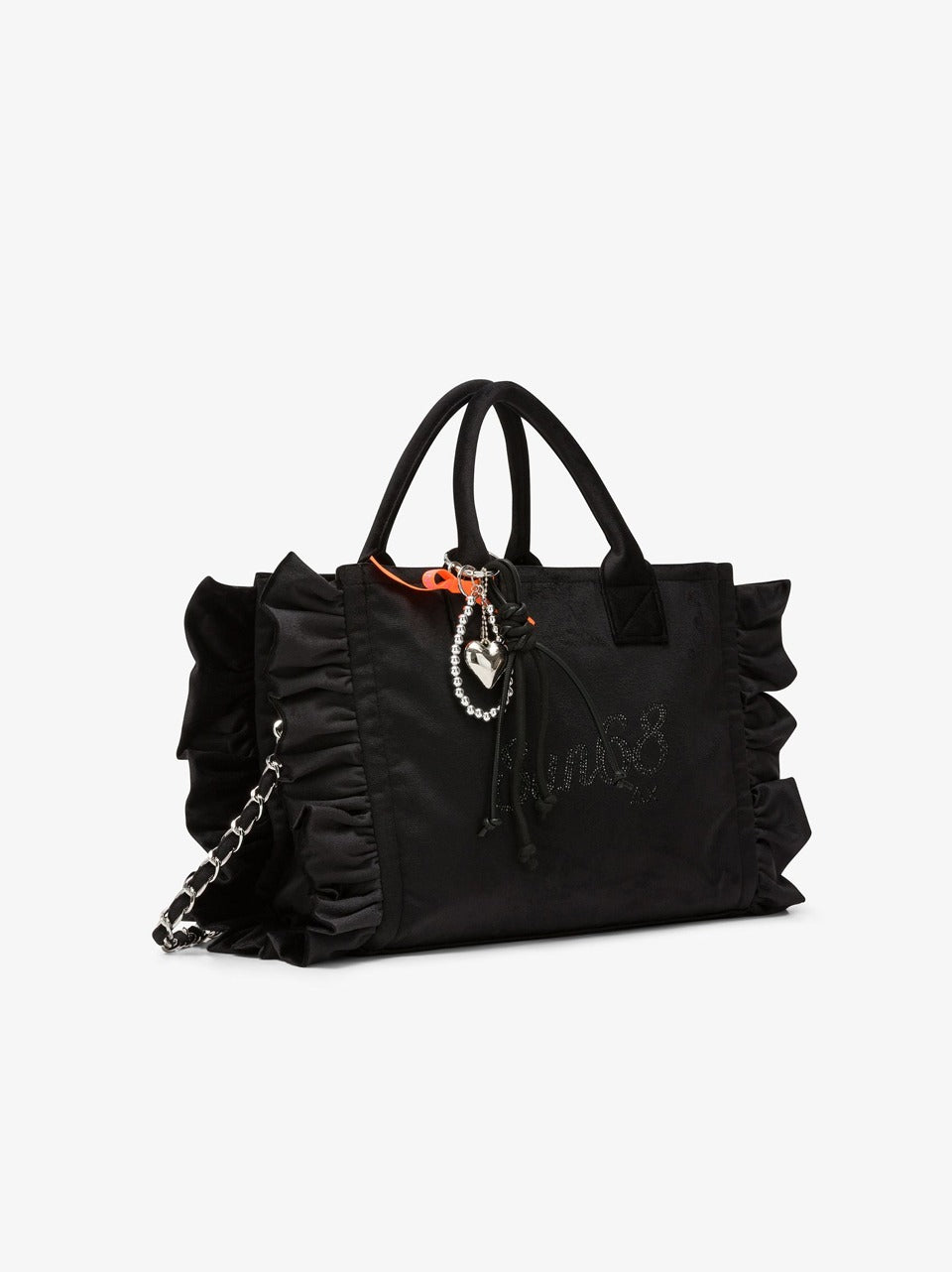 borsa shopper con rouches W46217 NERO SUN 68