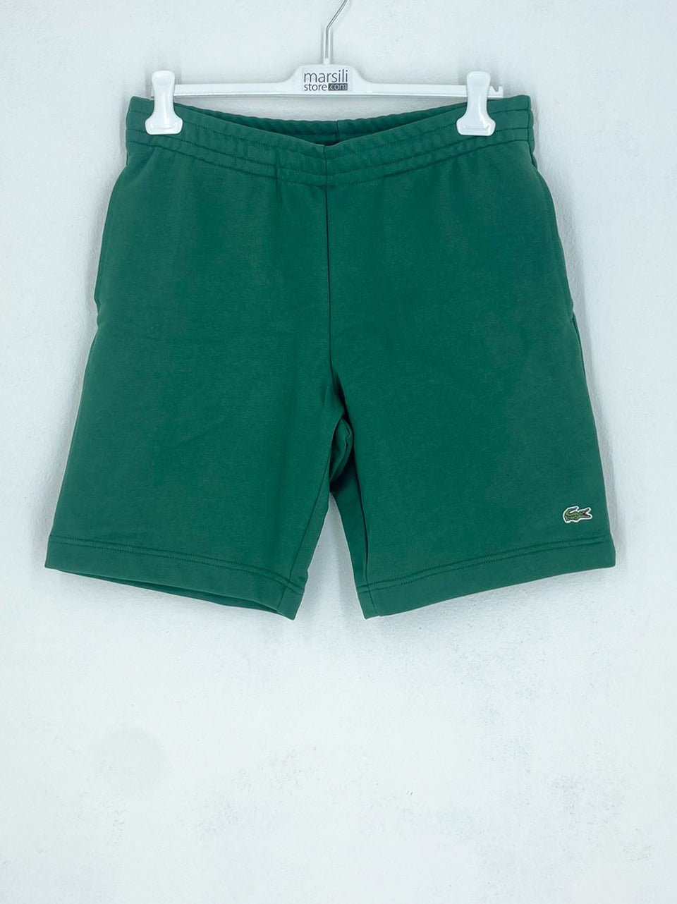bermuda in felpa GH9860 VERDE LACOSTE