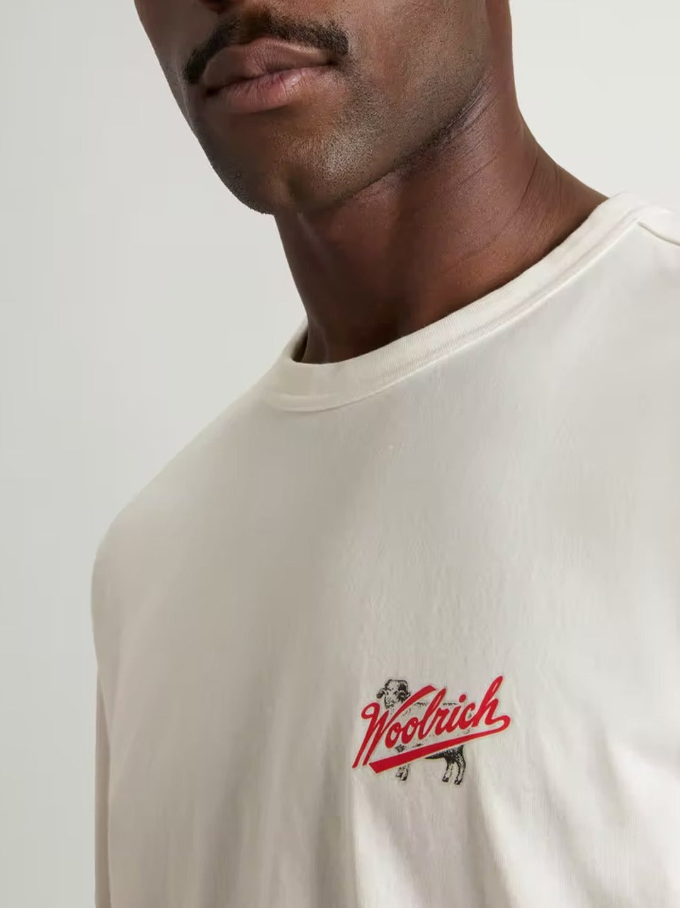 t shirt logo rosso TE2005UT5334 8270 WOOLRICH