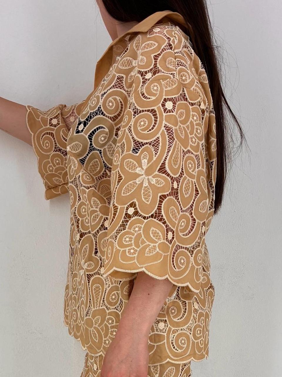 camicia con ricami 5747 BEIGE GLAMOROUS