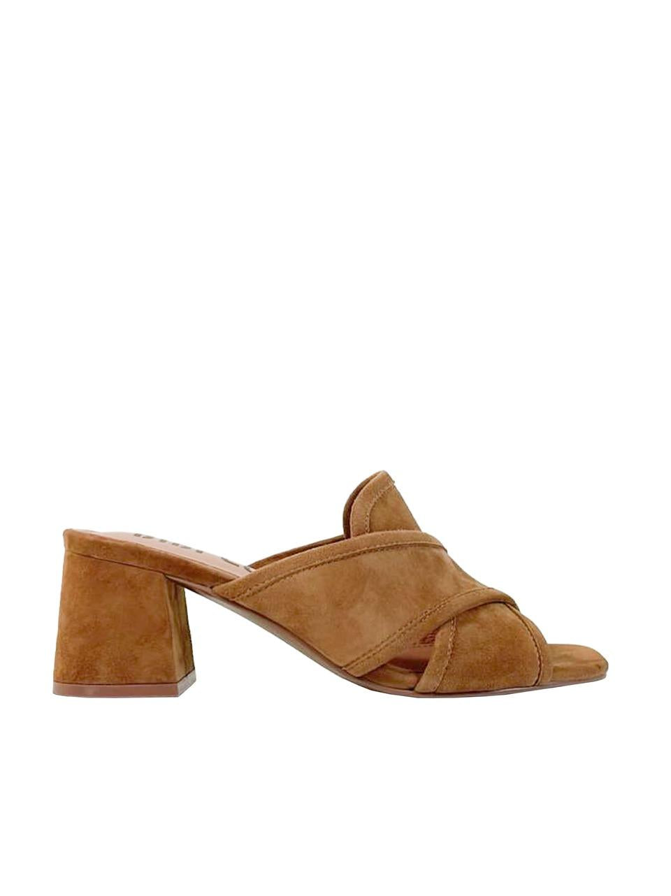 sabot tacco 50mm incrociata 509 CUOIO BIBI LOU