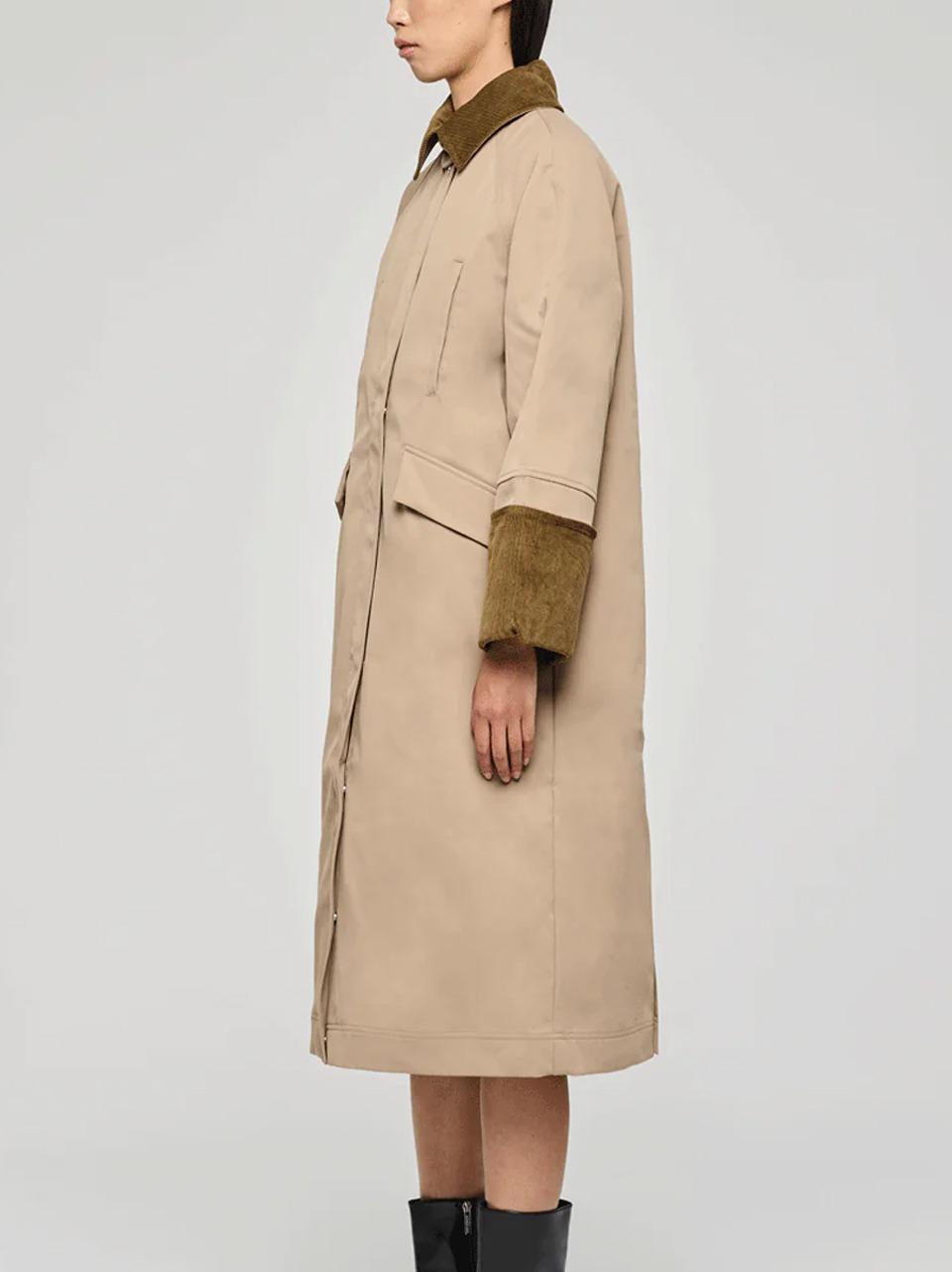 trench maxi gabardina puffy 9324 145 oof