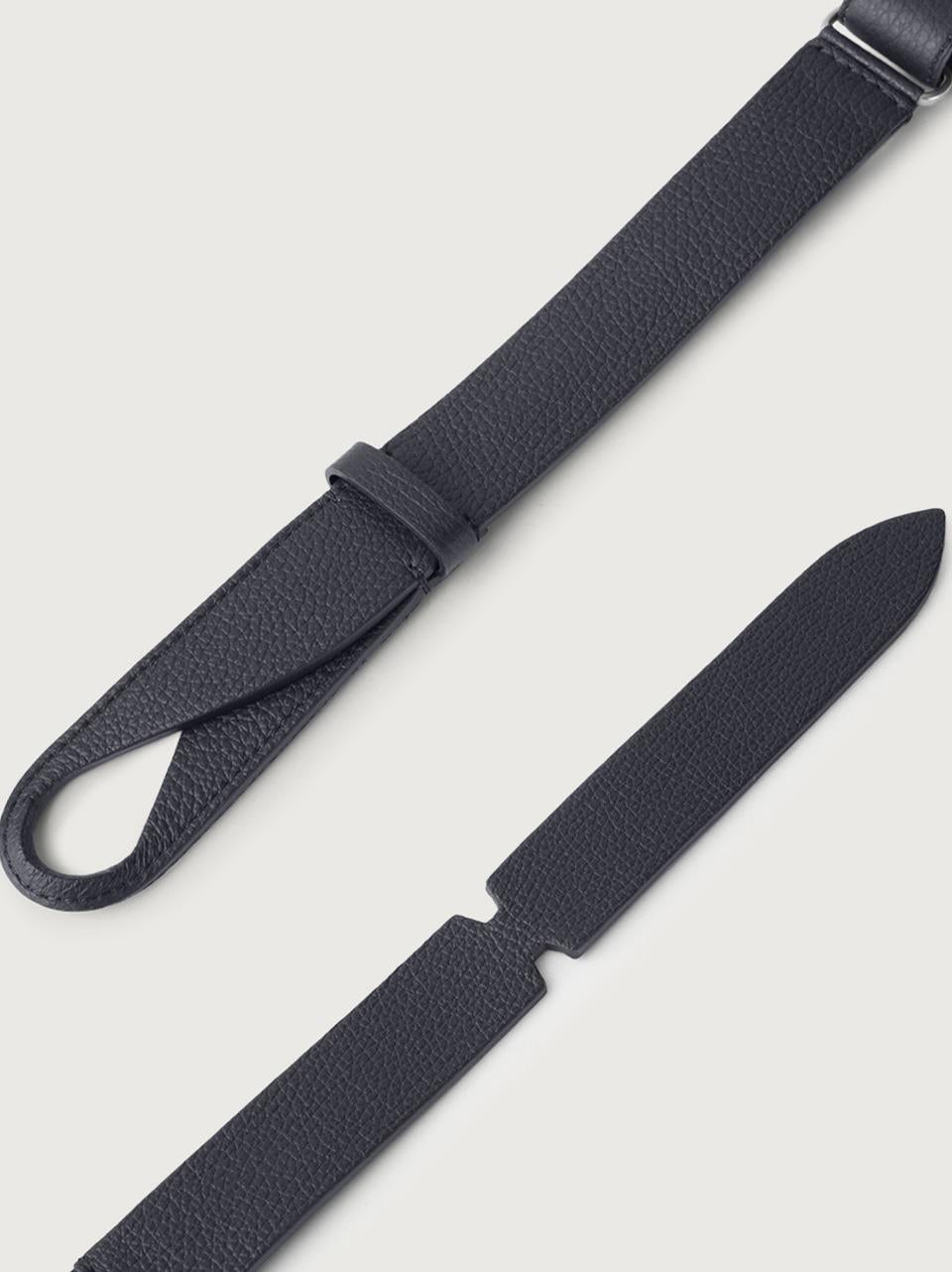cintura nobuckle pelle micron e tessuto NB0039 MICNAVY ORCIANI