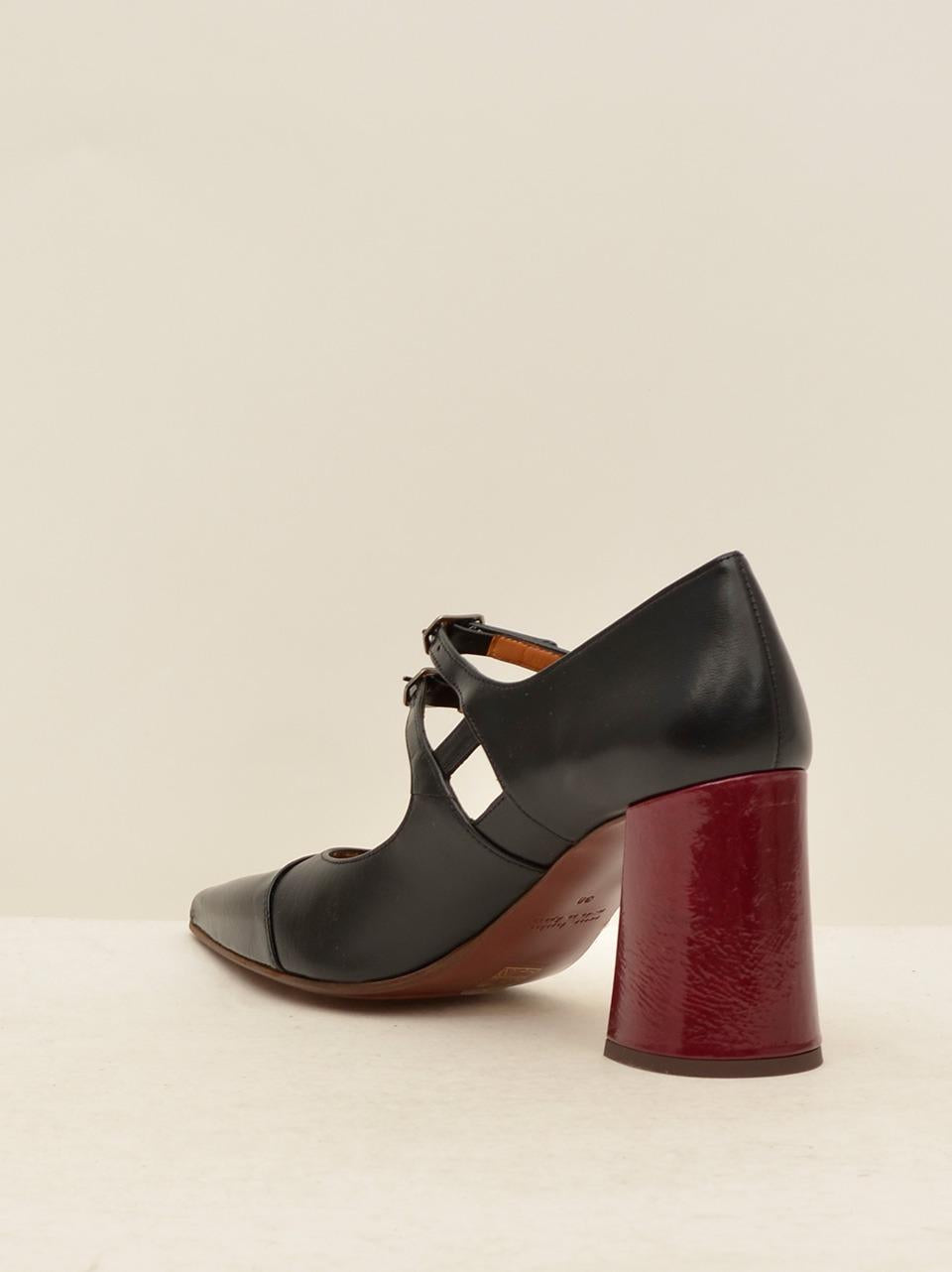 decollette con laccetto tacco bordeaux h 90 mm LUMILA NERO BORDEAUX CHIE MIHARA