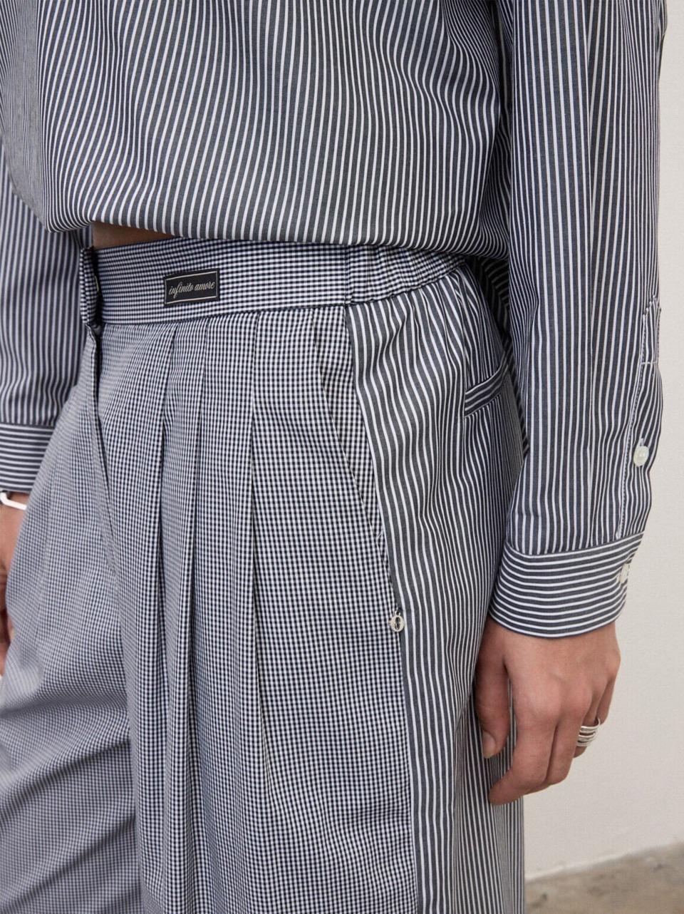 pantalone a palazzo CZC DP9994 BN ottod'ame