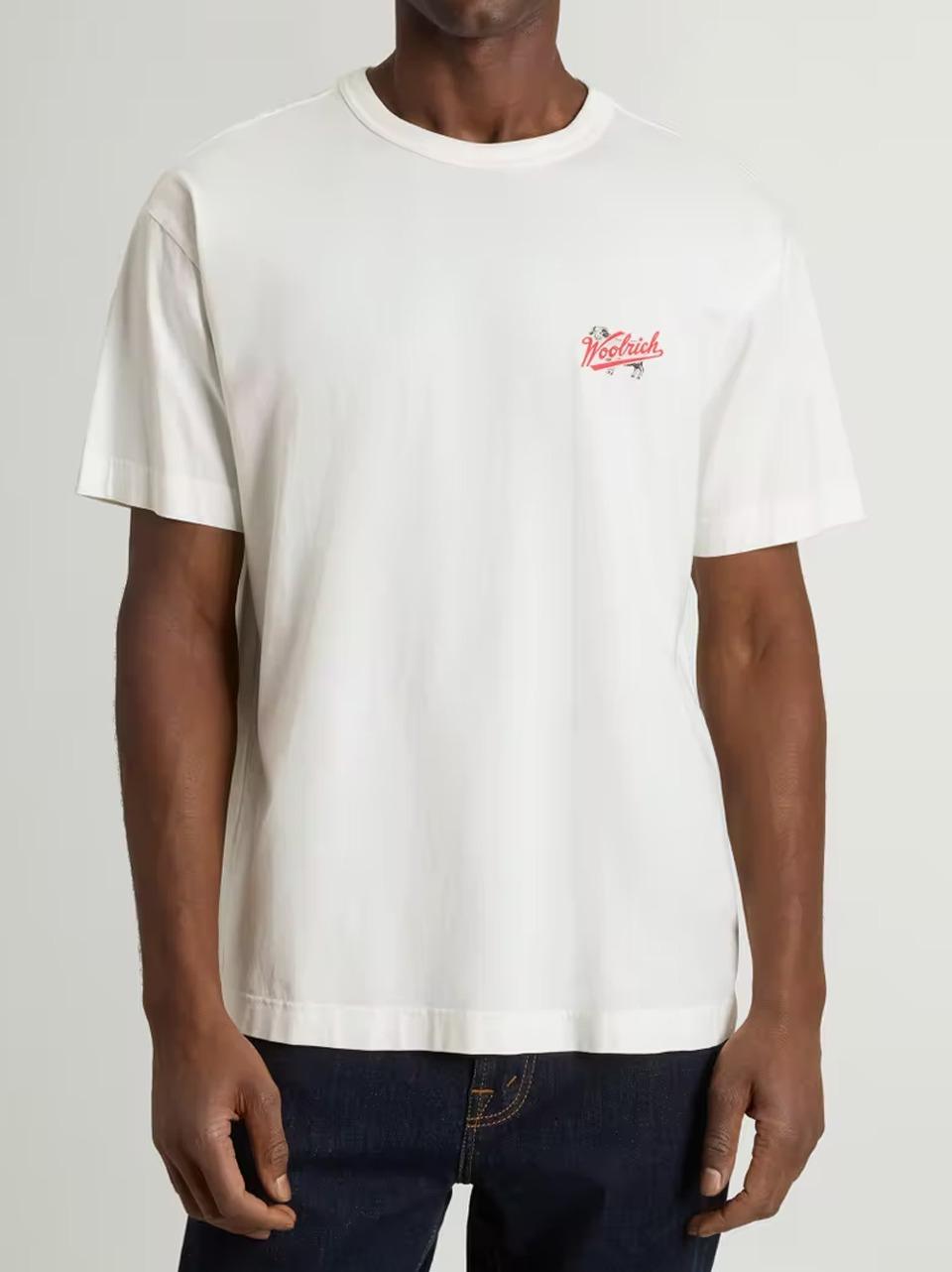 t shirt logo rosso TE2005UT5334 8270 WOOLRICH