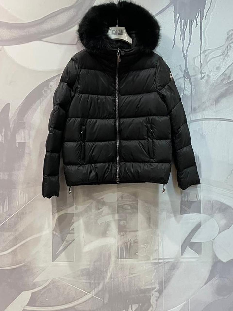 piumino bomber cappuccio ecopelliccia 2216E N COLMAR