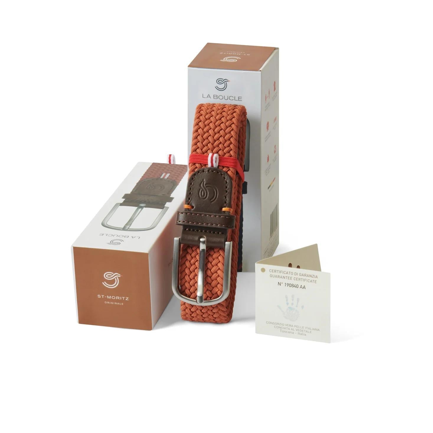 contura elasticizata intrecciata ST-MORITZ ARANCIO LA BOUCLE