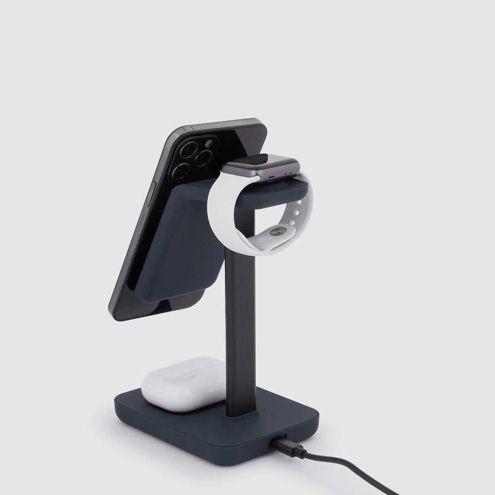 carica cellulare + iwatch + air pods da ipohne 12 in poi AC5978BM ANTRACITE PIQUADRO