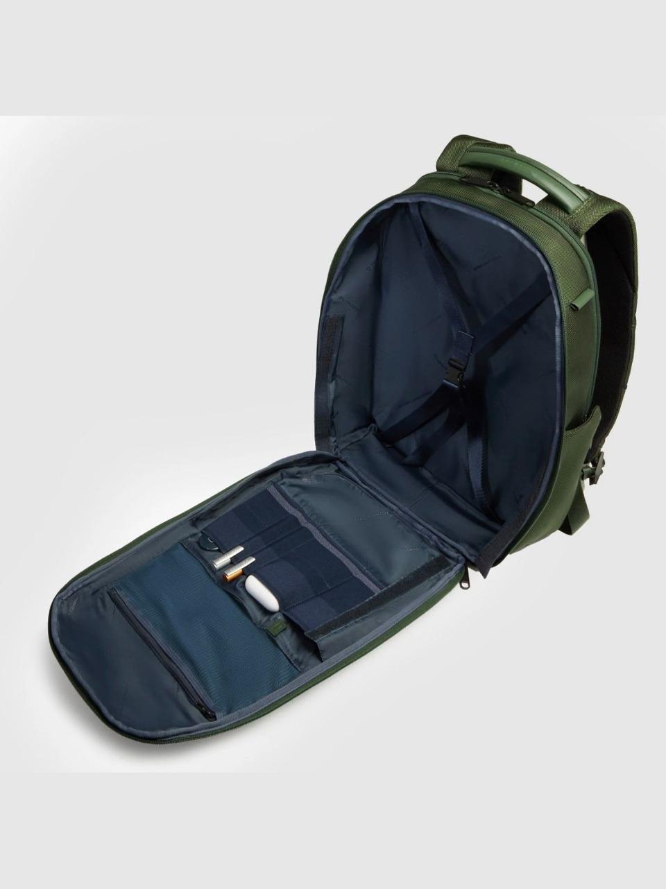zaino 15,6'' tessuto riciclato e pelle CA6928S143BM VERDE PIQUADRO