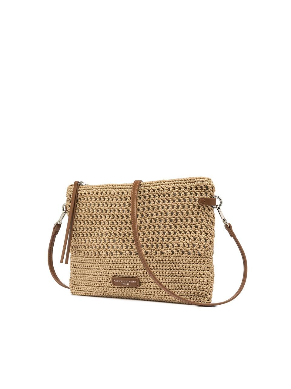 pochette tessuto uncinetto BS11580 NATURALE GIANNI CHIARINI