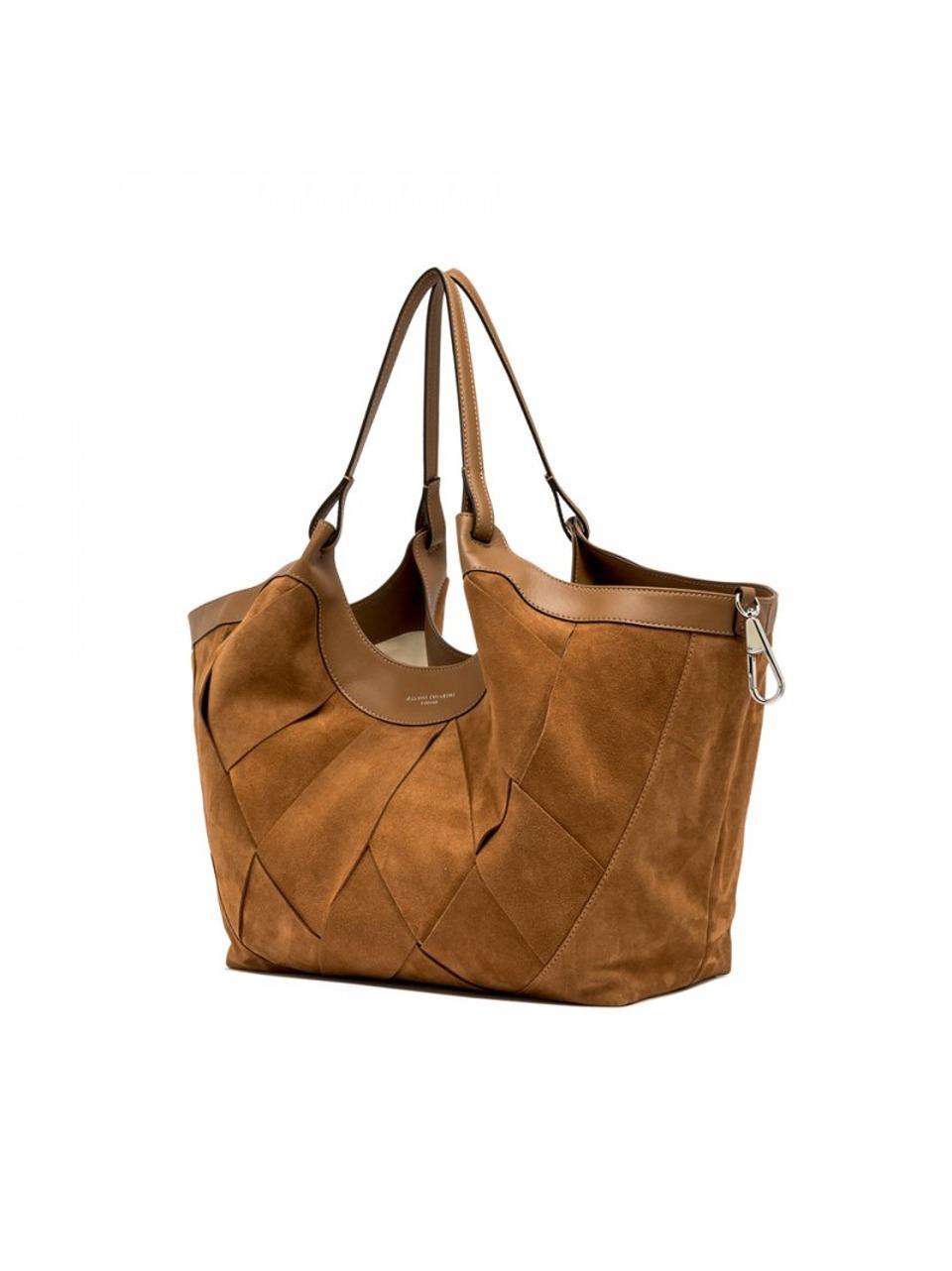 shopping dua grande intrecciata BS12350 CARAMEL GIANNI CHIARINI