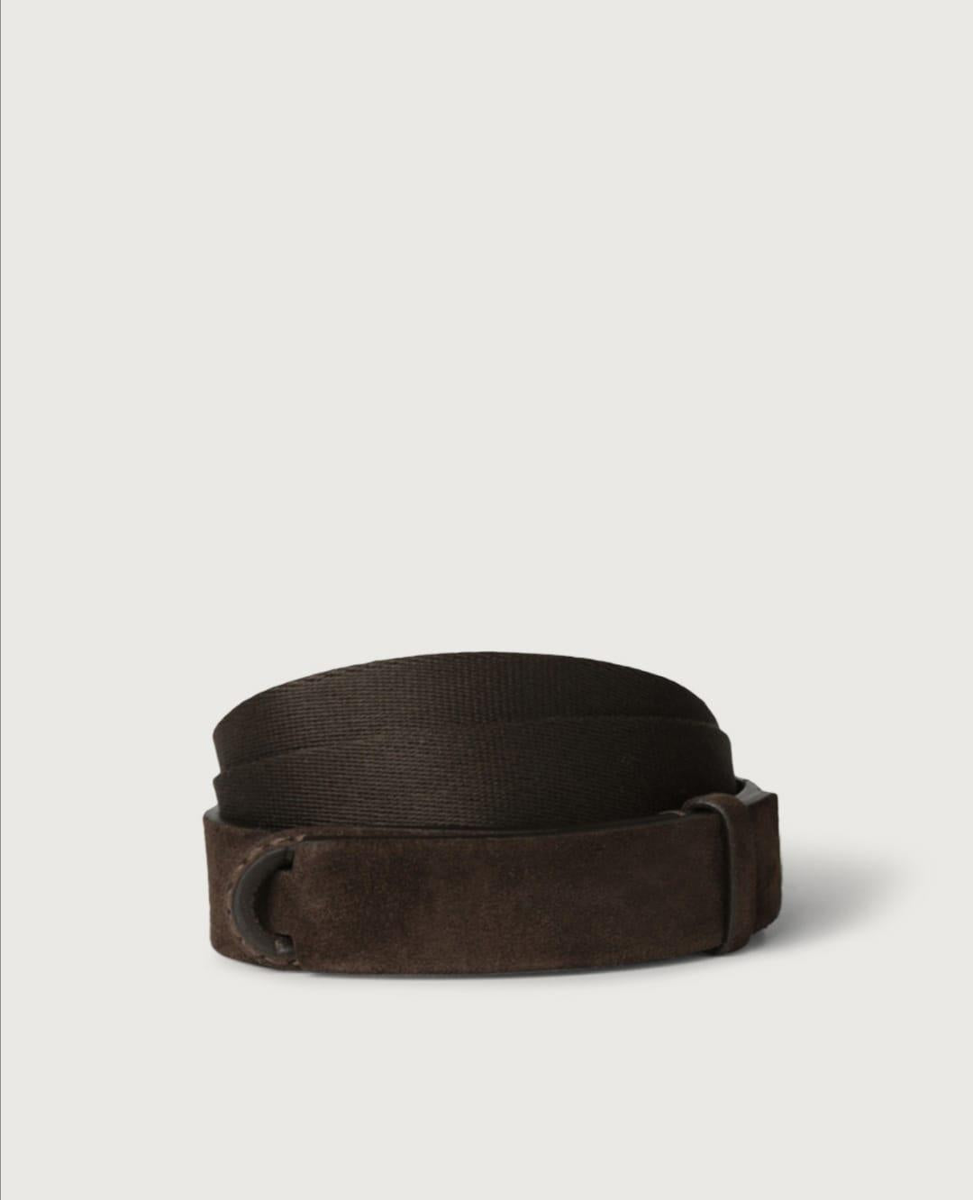 cintura nobuckle camoscio e tessuto NB0002 SUETESTA DI MORO ORCIANI NOBUCKLE