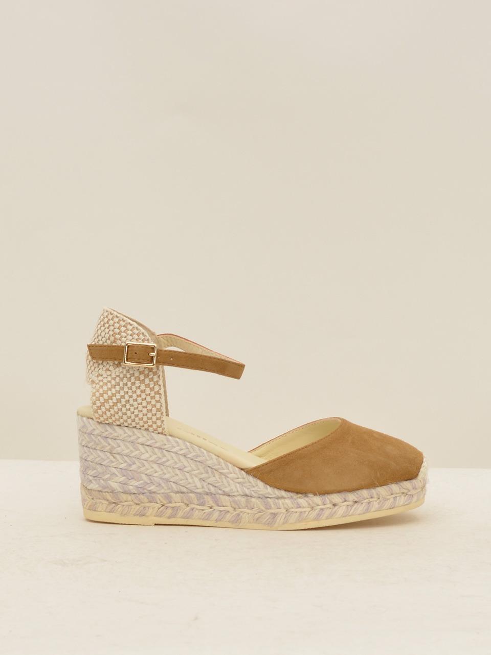 sandalo col laccio alla caviglia zeppa bassa ROBY ANTE CAMEL ESPADRILLAS
