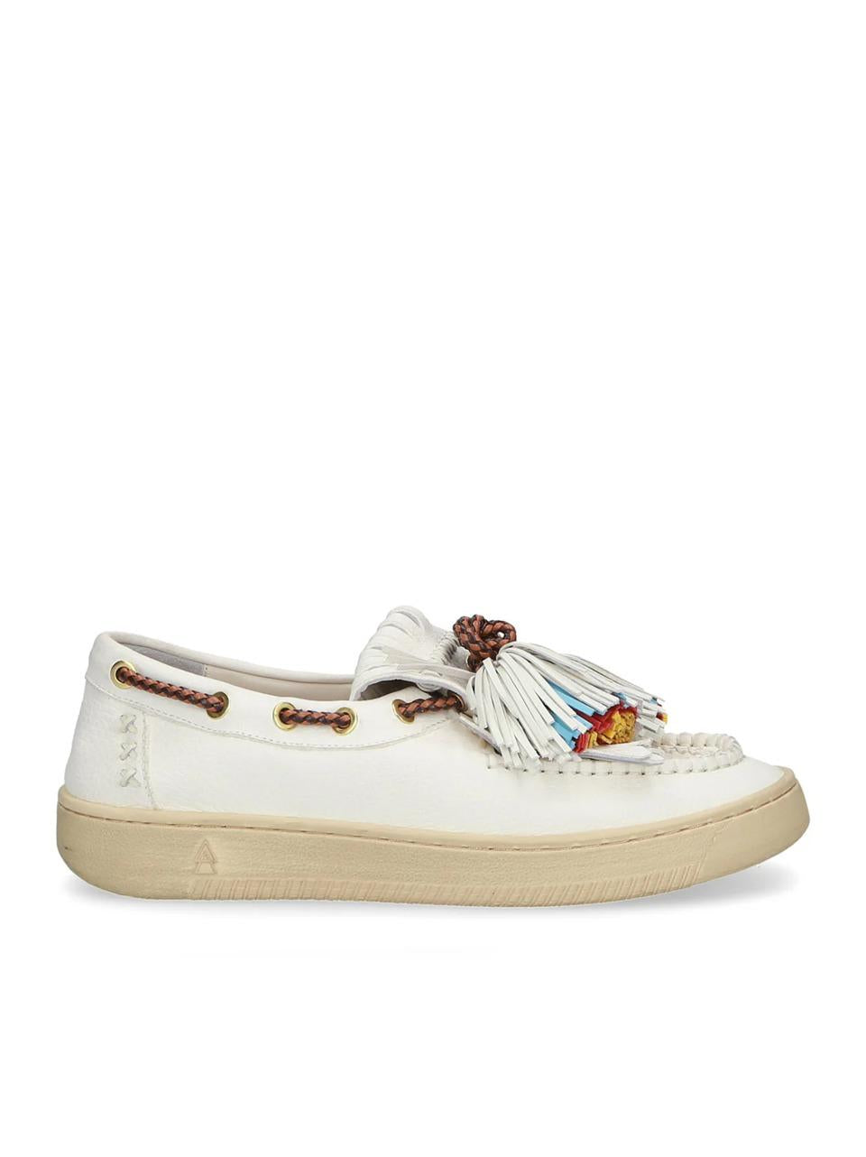 mocassino con frange C09 WHITE ELENA IACHI