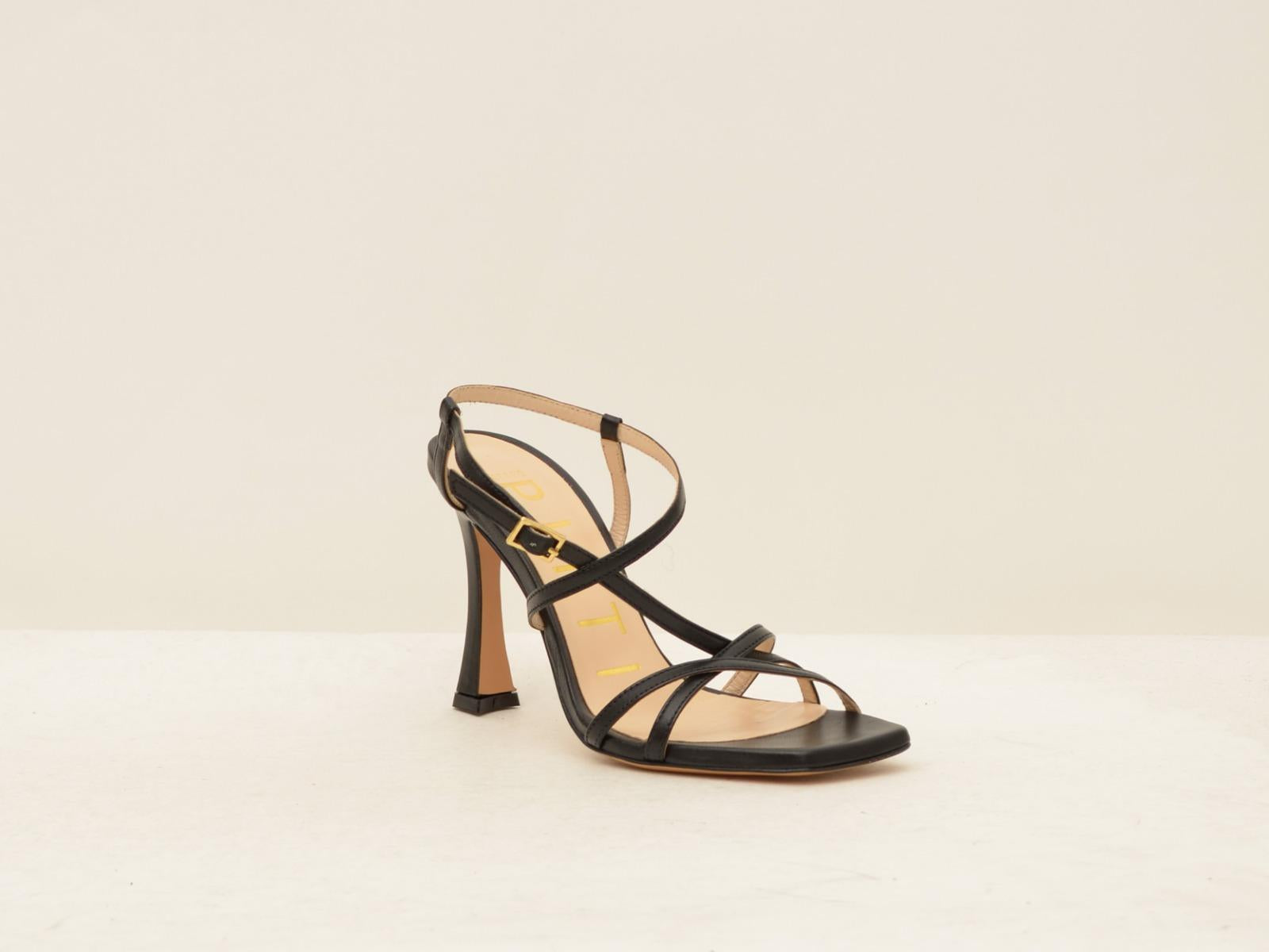 sandalo asimmetrico tacco h 90 mm 26102 NERO MATTEO PITTI