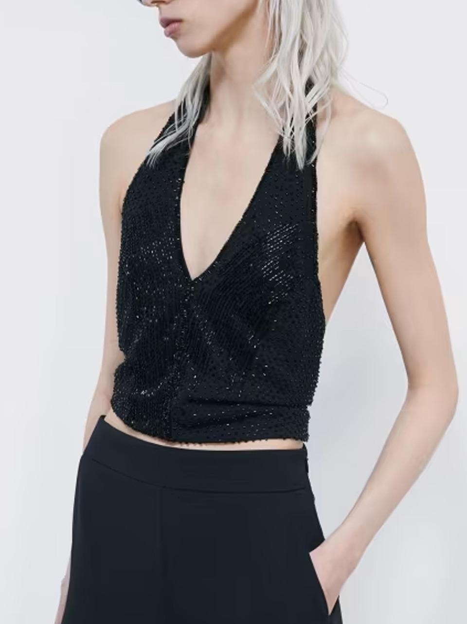 top foulard perline 2C1684 A750 N Patrizia pepe