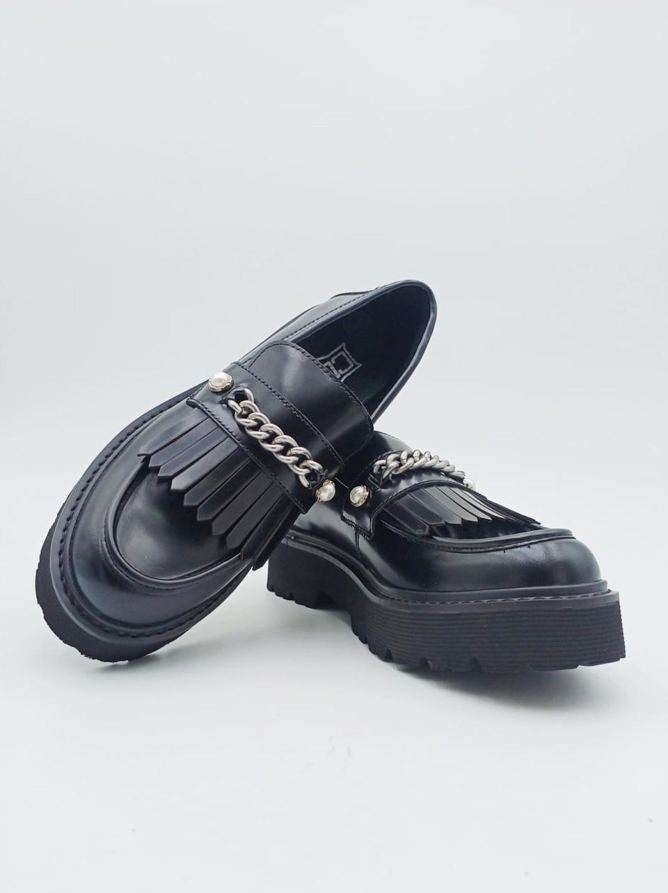 mocassino con frangia CLW4579 NERO CULT