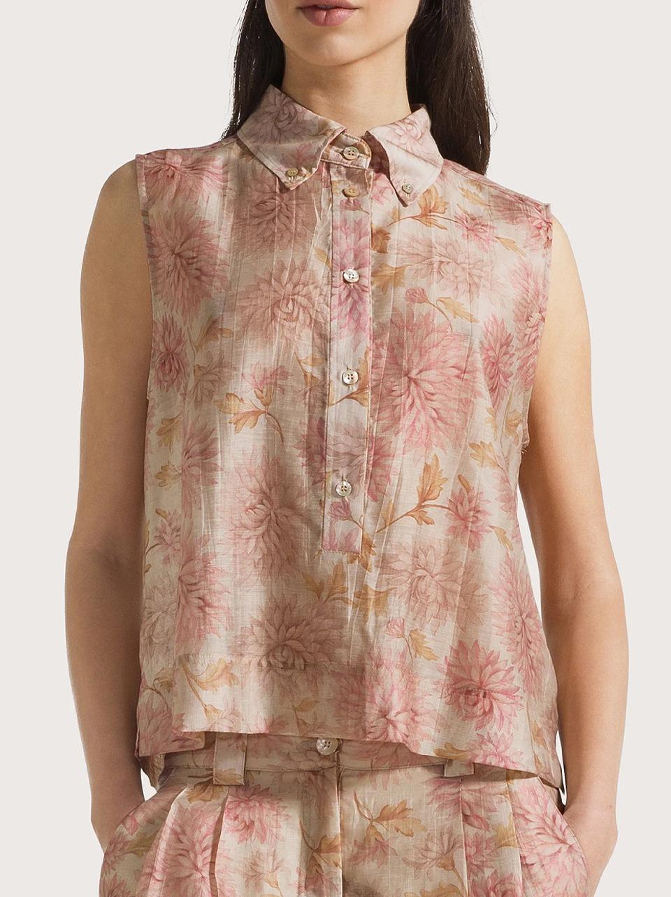camicia smanicata floreale TO0203 450272 572 SEVENTY