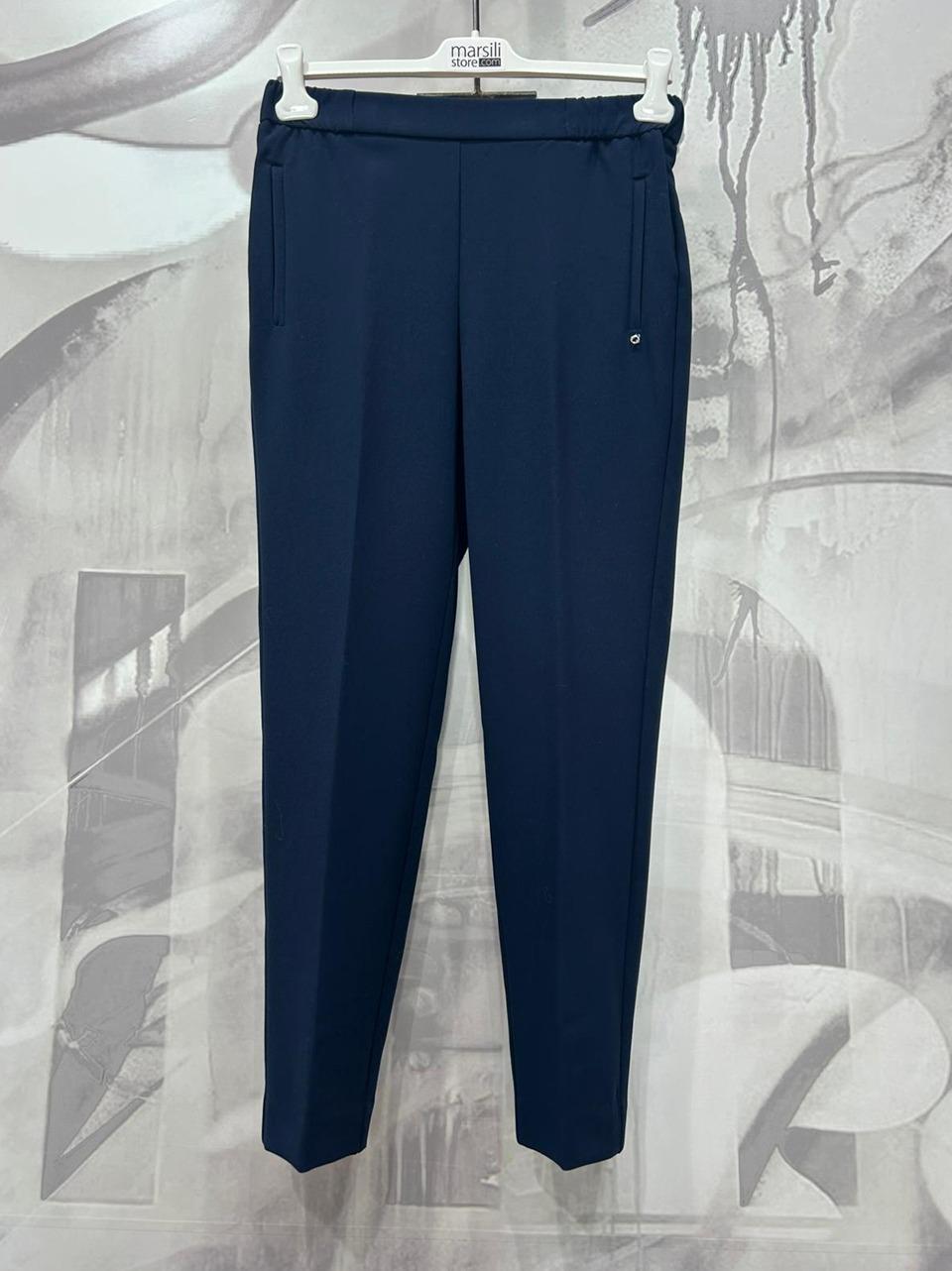 pantalone punto milano arricciato DP9613 BL ottod'ame