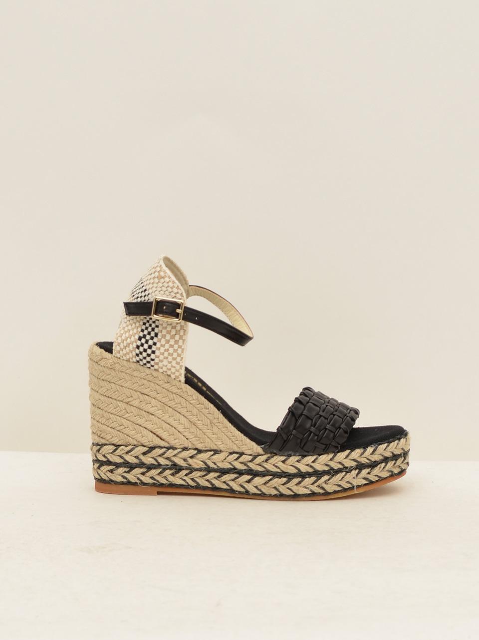 sandalo intrecciato ABE NAPA NERO ESPADRILLAS
