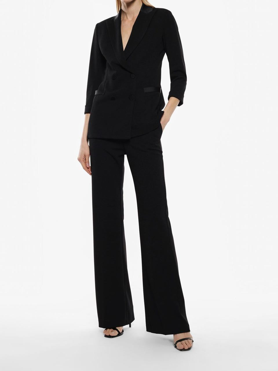 pantalone crepe P3E9JAW NERO SELECTED
