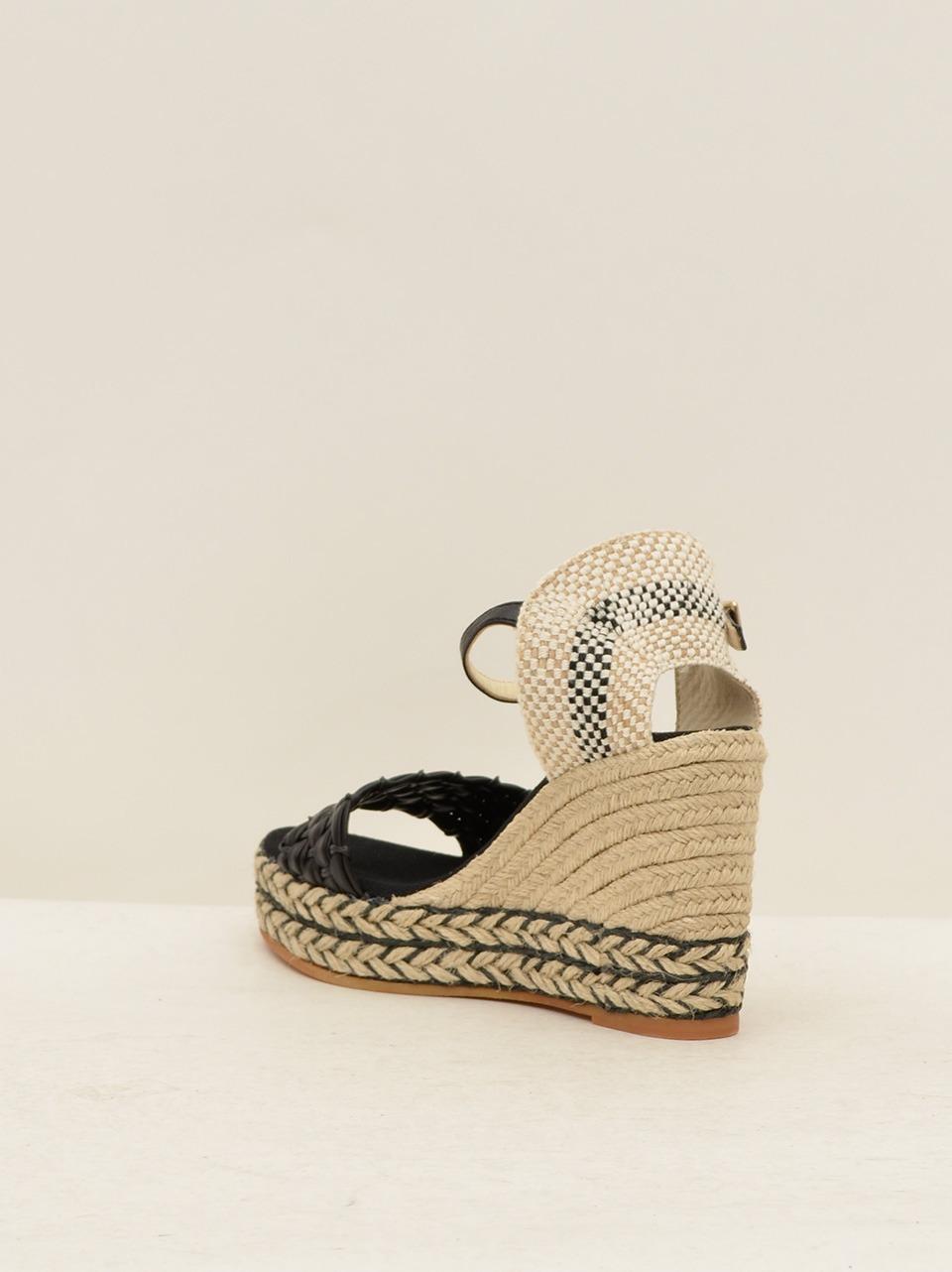 sandalo intrecciato ABE NAPA NERO ESPADRILLAS