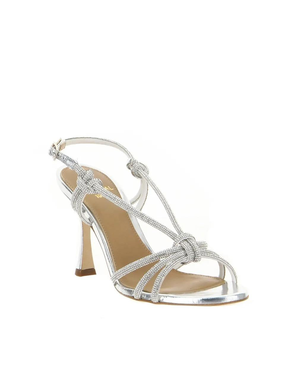 sandalo gioiello nodo tacco 70mm 2291 ARGENTO CHANTAL