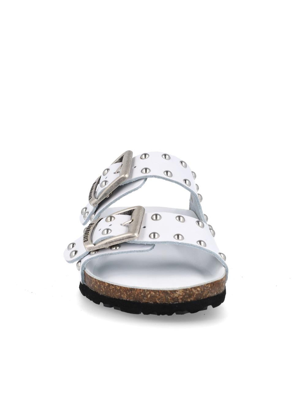 sabot 2 fascie borchiato 11THER-IB-24- BIANCO BioNatura