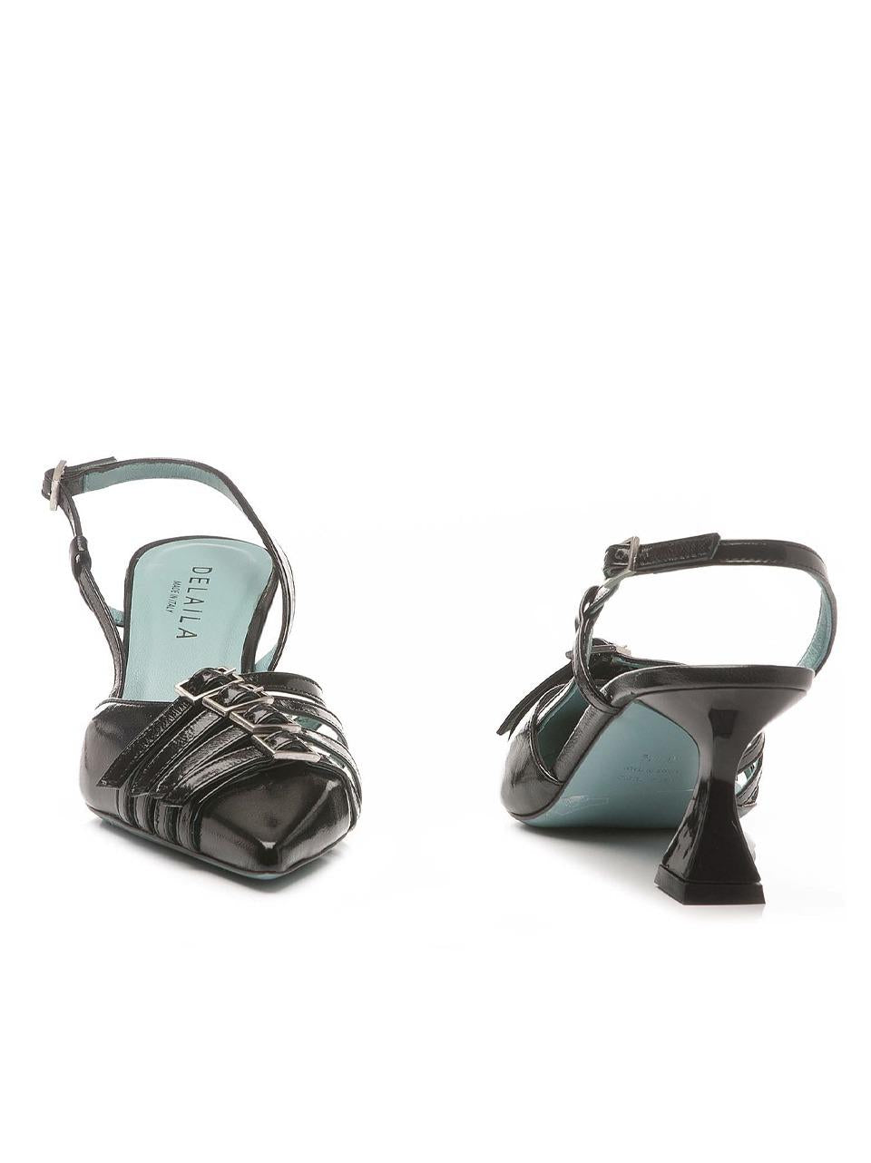 chenel con fibbie tacco 40mm PEPA NERO DELAIA