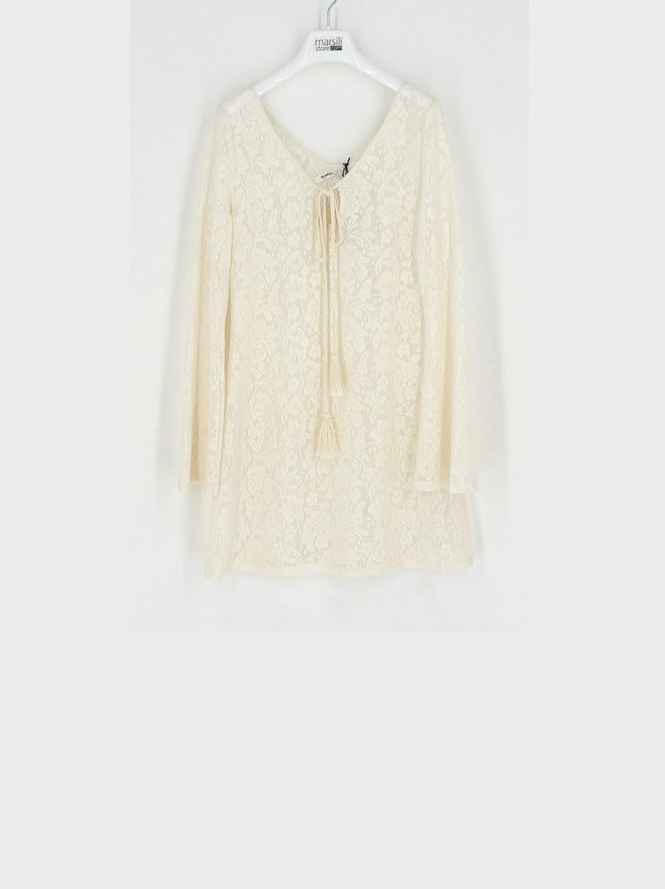 mini dress crochet AN5647 CREMA GLAMOROUS