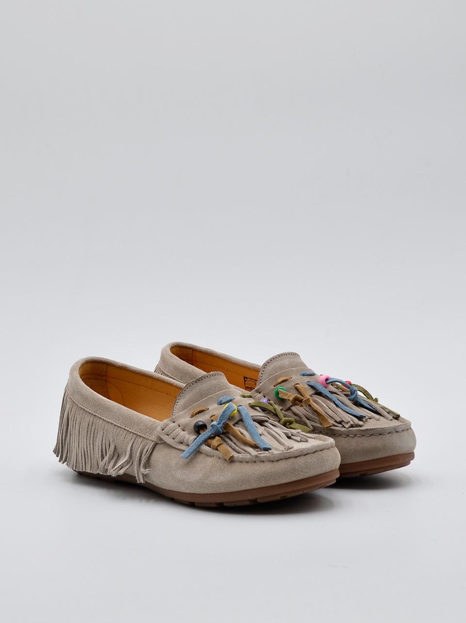 mocassino con frange 3599 GHIACCIO VITTORIA MENGONI