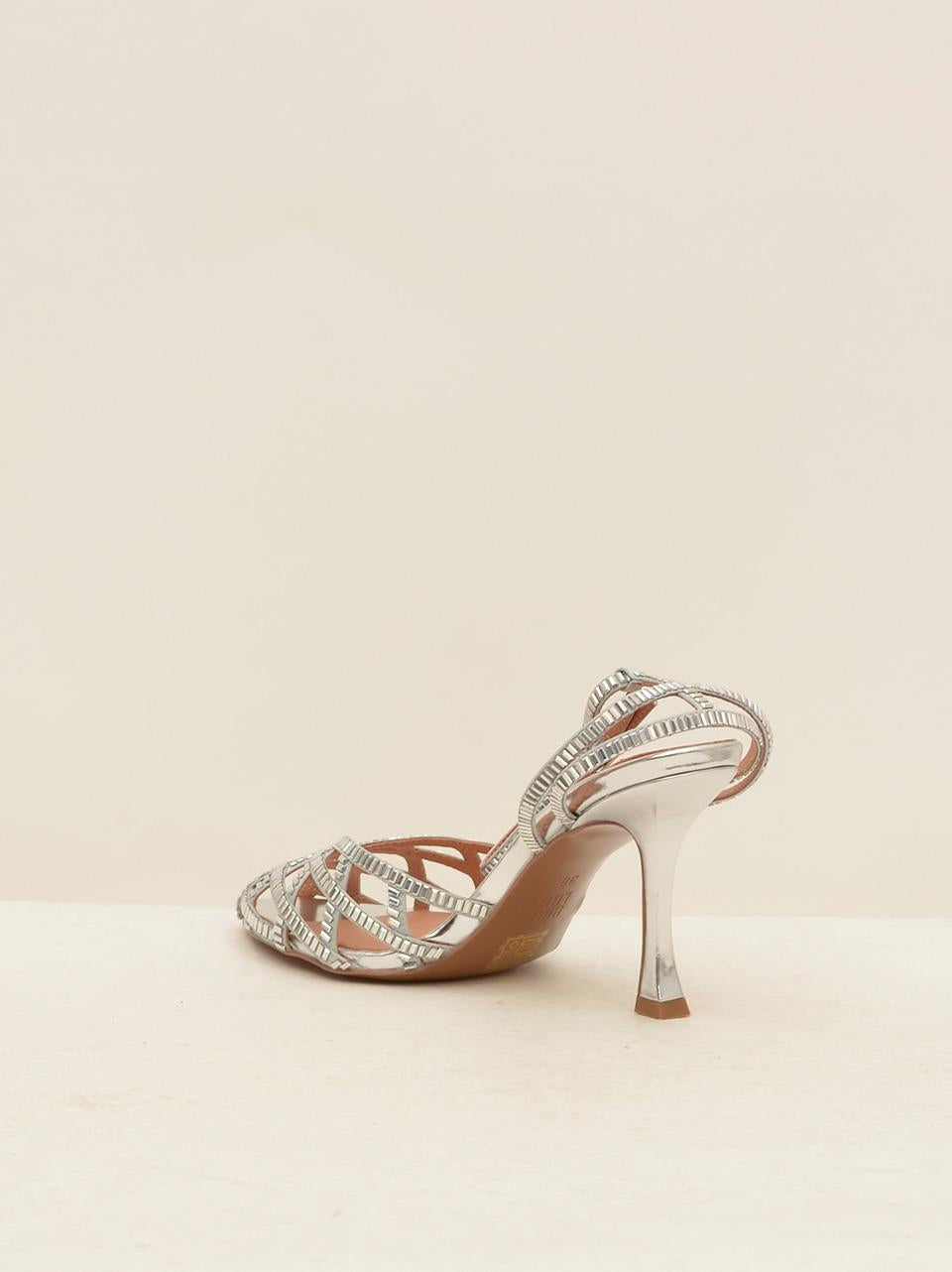 sandalo swarosky tacco 80mm 564 PLATA BIBI LOU