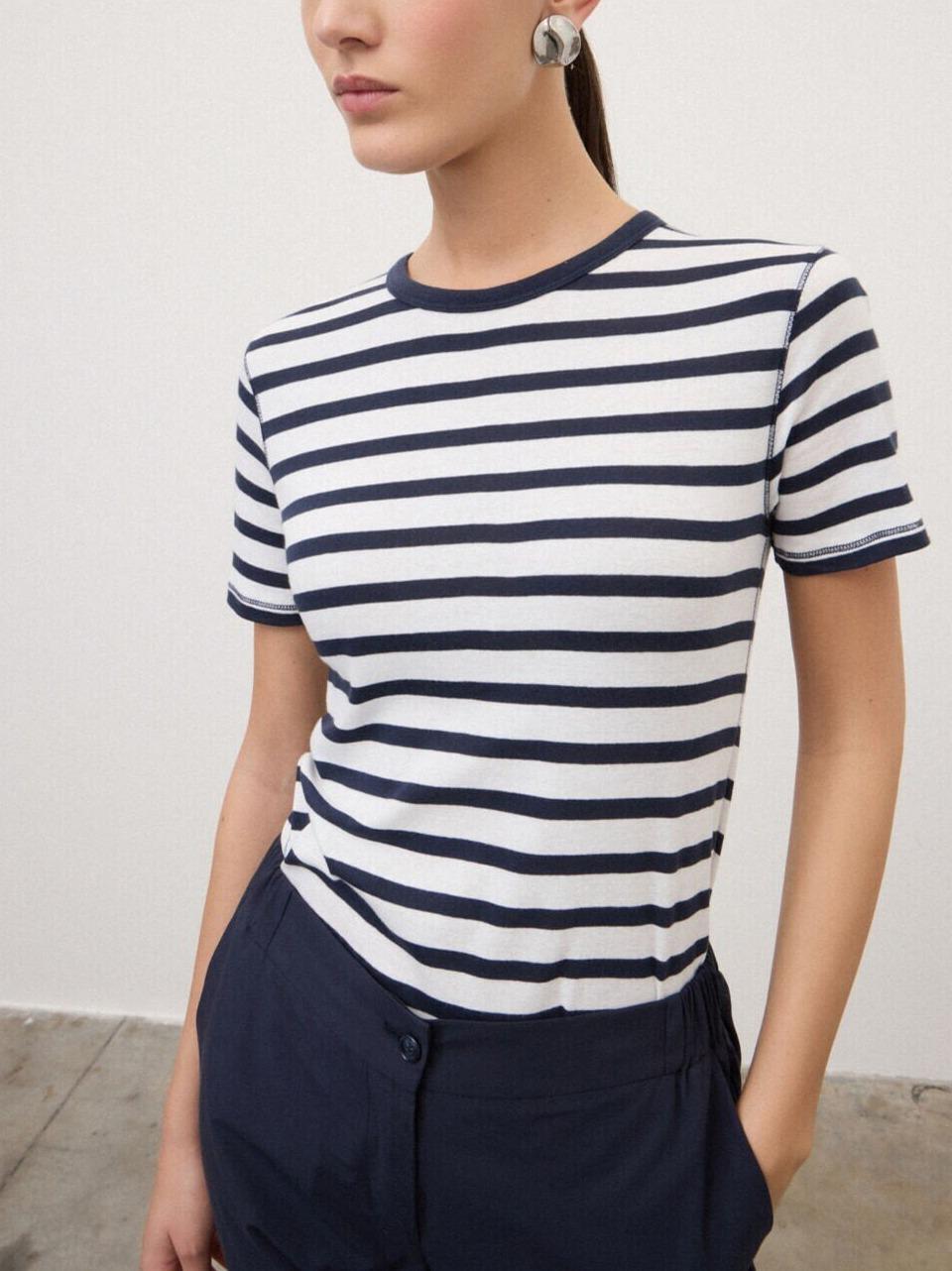 t shirt righe LOD DM8157 B ottod'ame