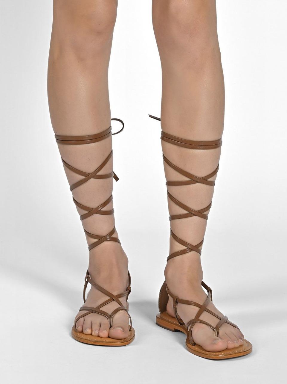 sandalo flat infradito alla schiava R2250002 TAN CB FUSION